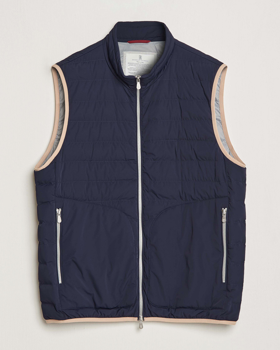 Homme | Manteaux Et Vestes | Brunello Cucinelli | Nylon Down Vest Navy