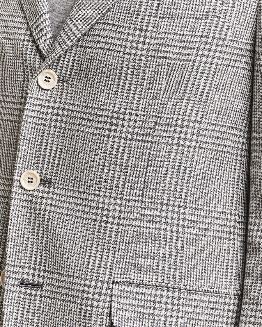 Homme | Blazers | Brunello Cucinelli | Prince Of Wales Check Blazer Pearl Grey