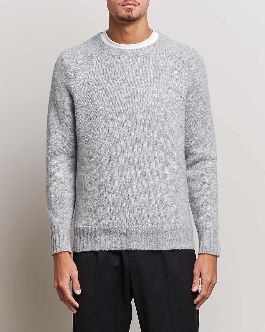 Homme | Pulls Et Tricots | Brunello Cucinelli | Fluffy Crew Neck Sweater Light Grey