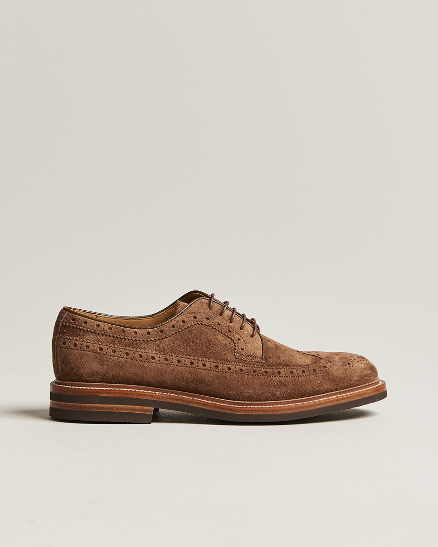Homme | Brunello Cucinelli Plain Toe Derby Brown Suede | Brunello Cucinelli | Plain Toe Derby Brown Suede