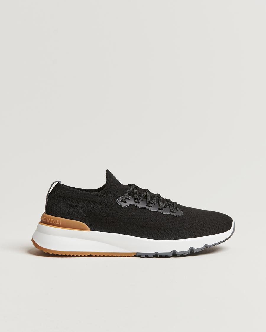 Homme | Brunello Cucinelli Flannel Running Sneakers Black | Brunello Cucinelli | Flannel Running Sneakers Black