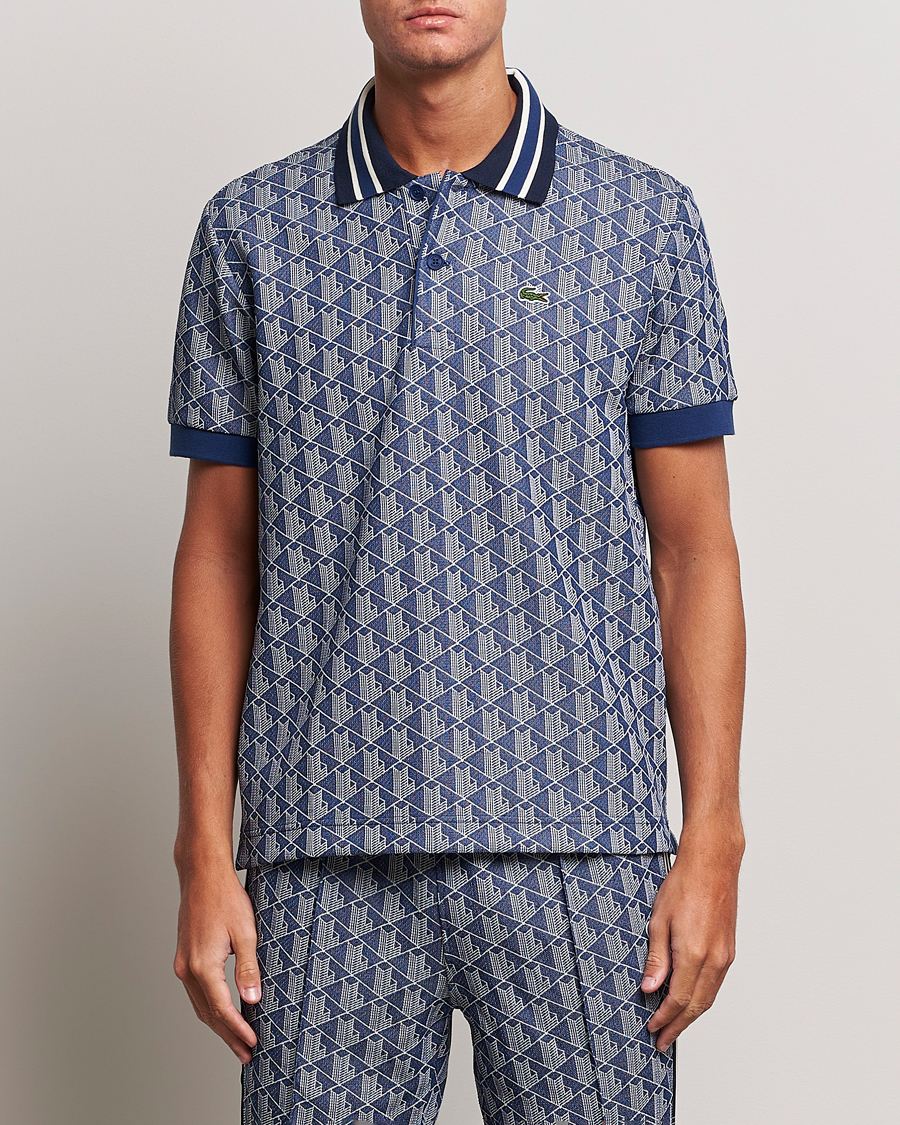 Homme | Polos | Lacoste | Classic Fit Monogram Polo Methylene/Flour