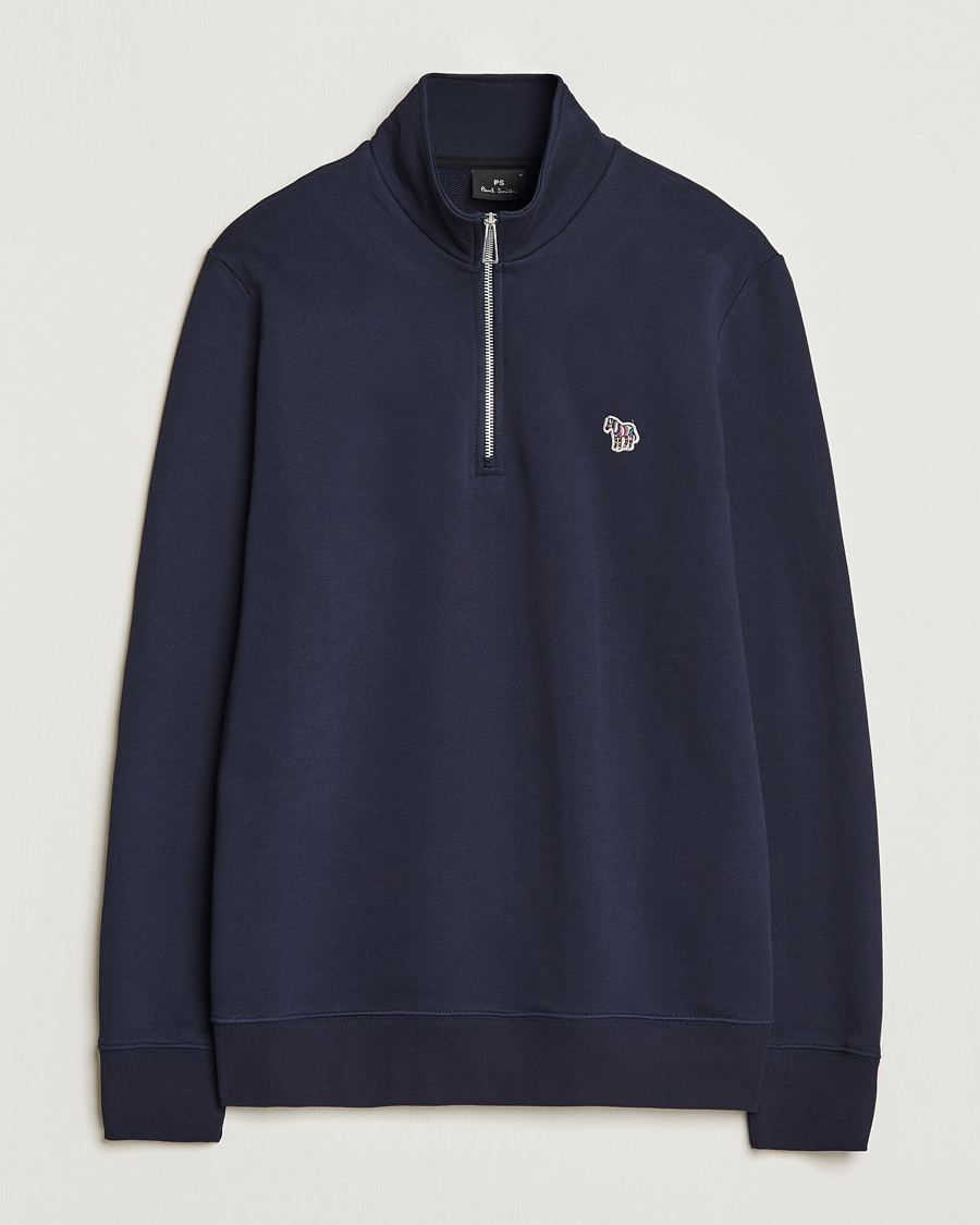 Homme | Pulls Et Tricots | PS Paul Smith | Zebra Organic Cotton Sweat Half Zip Navy