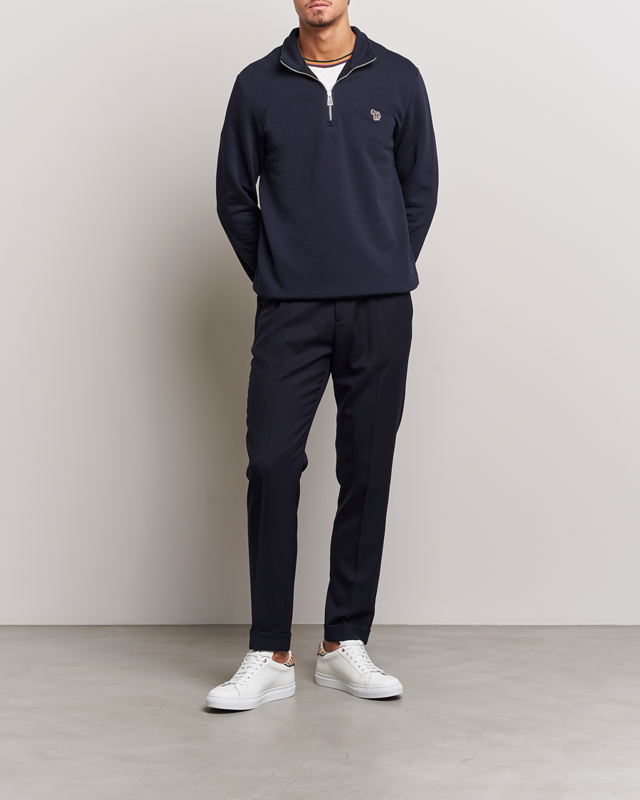 Homme | Pulls Et Tricots | PS Paul Smith | Zebra Organic Cotton Sweat Half Zip Navy