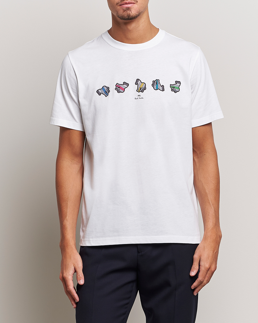 Homme | T-shirts | PS Paul Smith | Zebra Repeat Crew Neck T-Shirt White