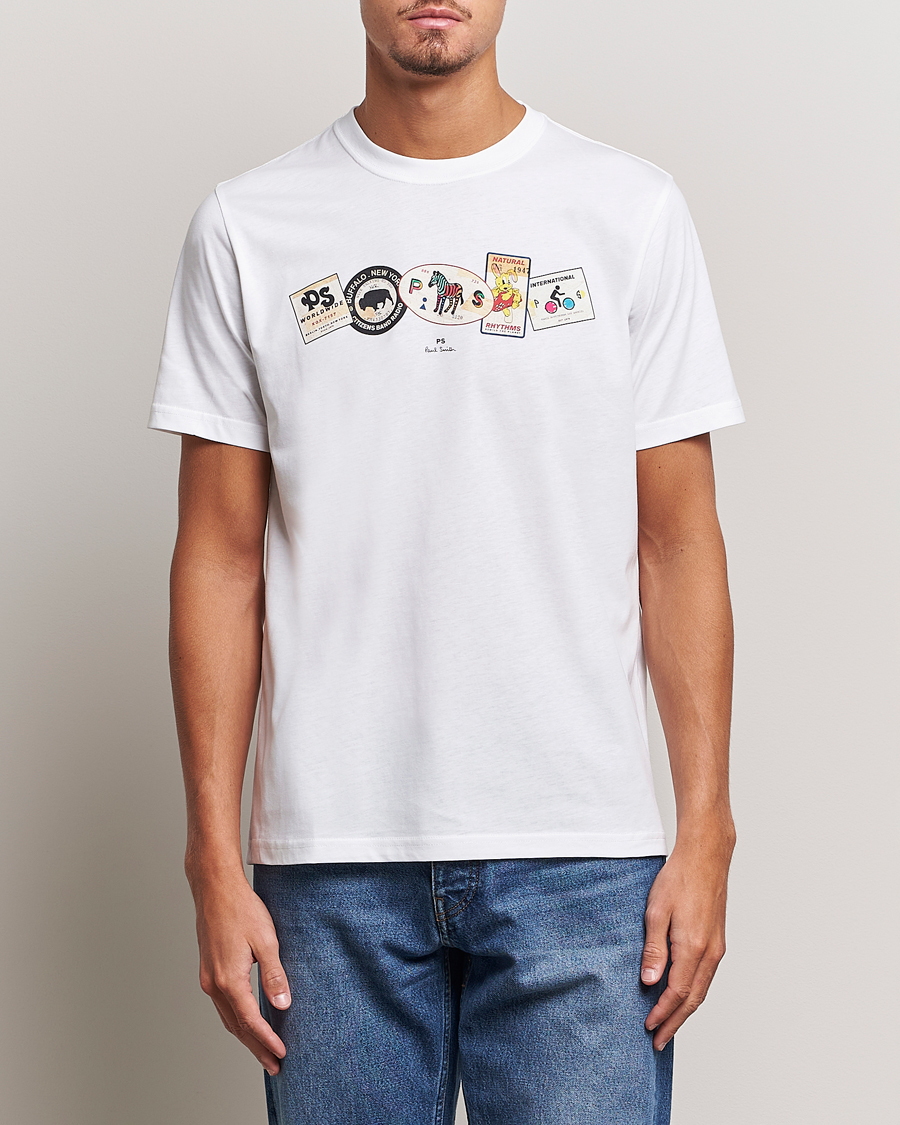 Homme | T-shirts | PS Paul Smith | PS In A Row Crew Neck T-Shirt White