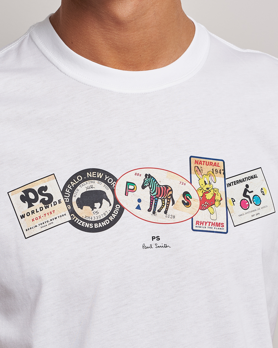 Homme | T-shirts | PS Paul Smith | PS In A Row Crew Neck T-Shirt White