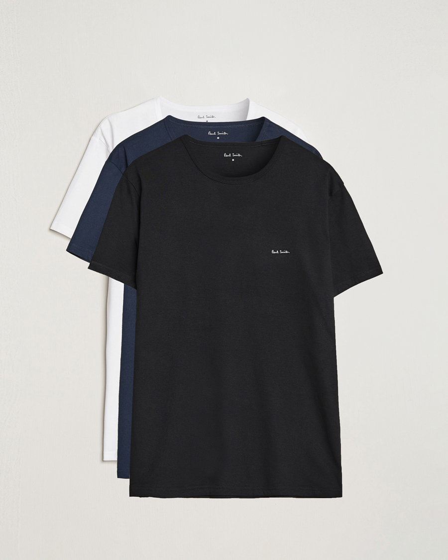Homme | T-shirts | Paul Smith | 3-Pack Crew Neck T-Shirt Black/Navy/White