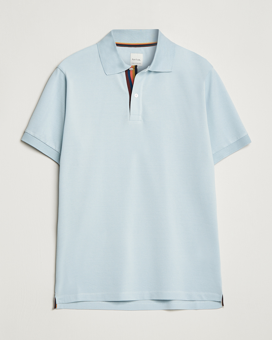 Homme | Polos | Paul Smith | Placket Stripe Polo Light Blue