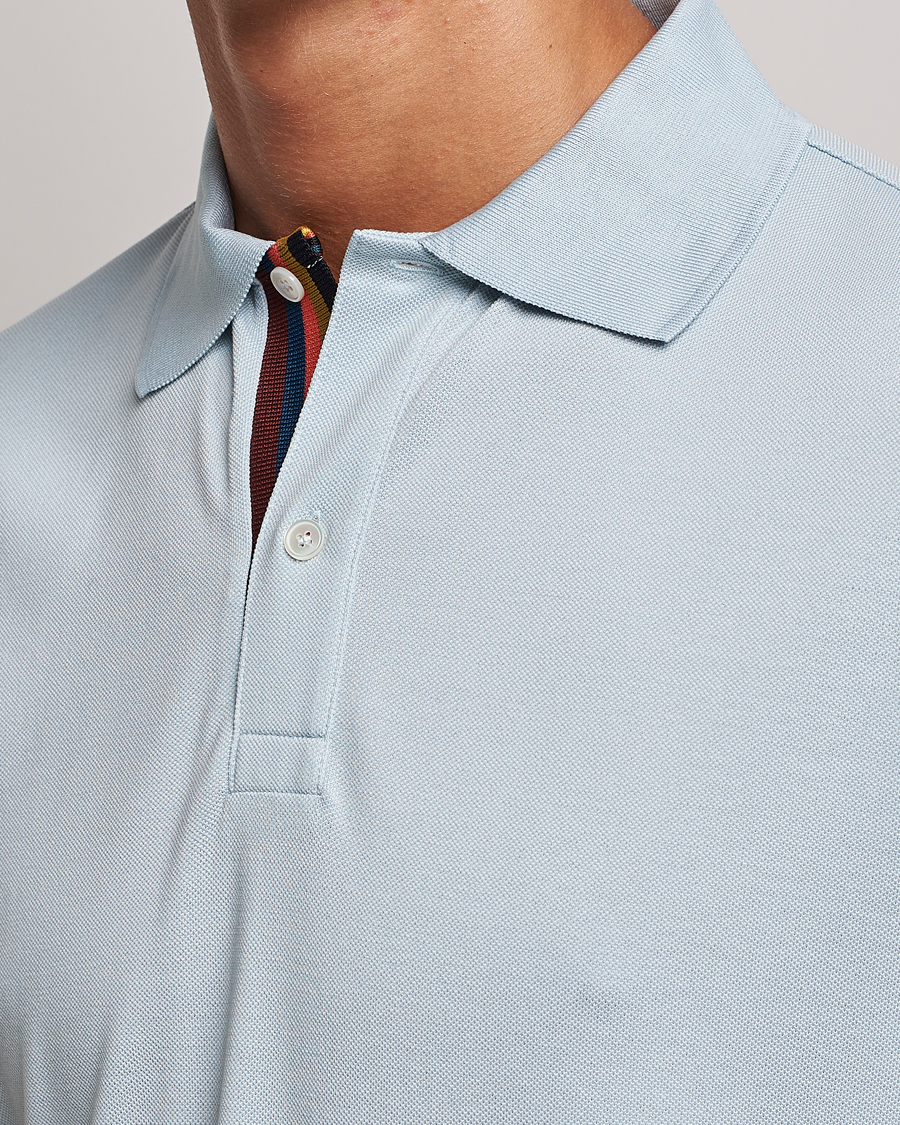 Homme | Polos | Paul Smith | Placket Stripe Polo Light Blue