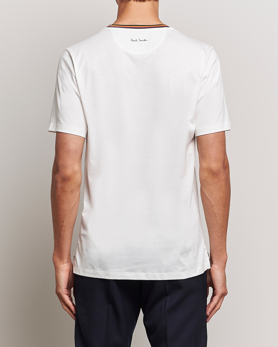 Heren | T-shirts | Paul Smith | Stripe Rib Crew Neck T-Shirt White