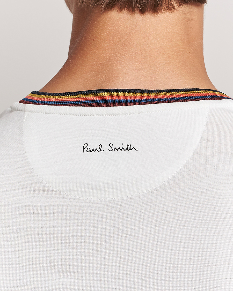Heren | T-shirts | Paul Smith | Stripe Rib Crew Neck T-Shirt White