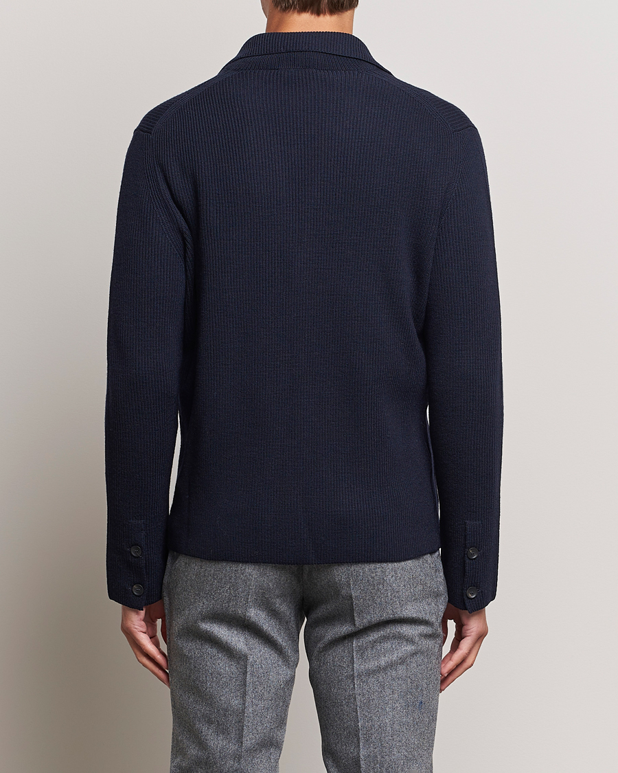 Homme | Pulls Et Tricots | Zanone | Merino Wool Cardigan Jacket Navy