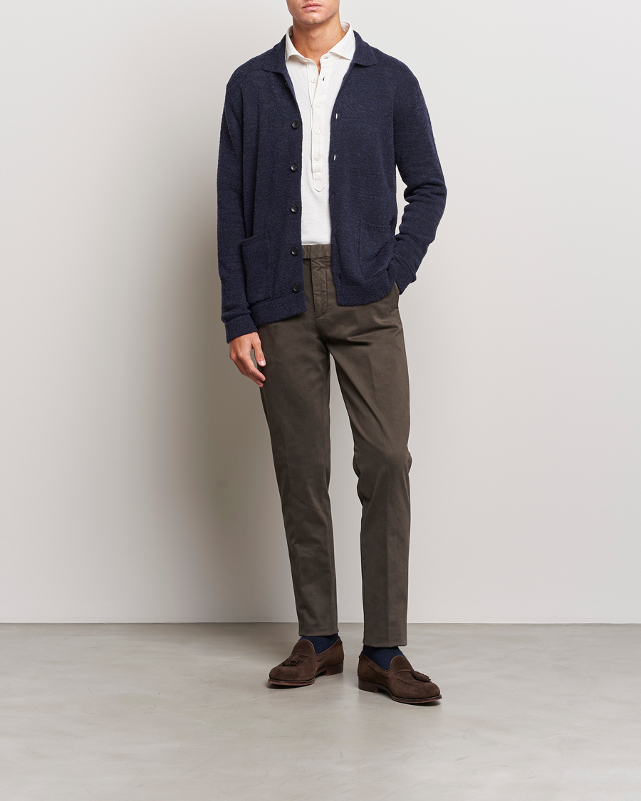 Homme | Pulls Et Tricots | Zanone | Boucle Wool Chore Jacket Navy