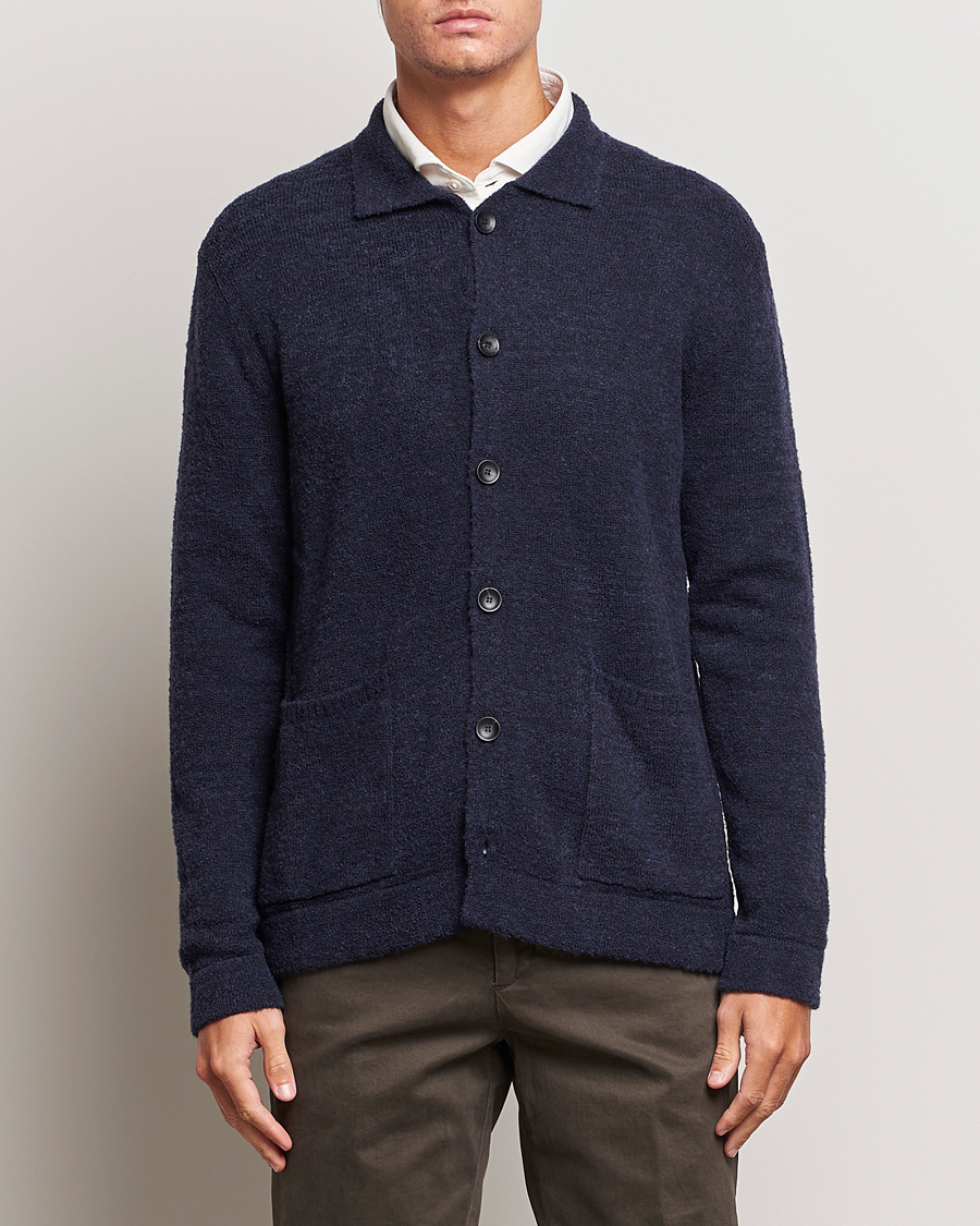 Homme | Pulls Et Tricots | Zanone | Boucle Wool Chore Jacket Navy