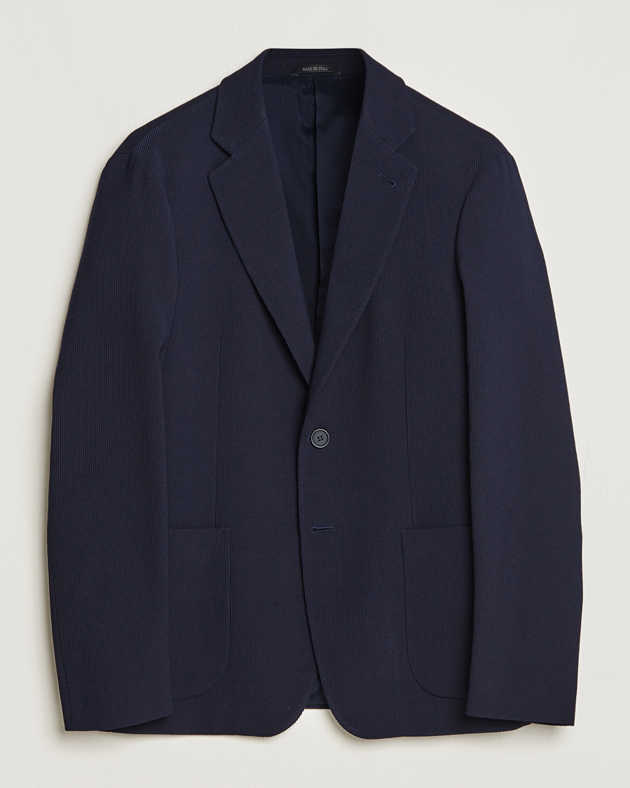Homme | Blazers | Giorgio Armani | Wool Stretch Blazer Navy