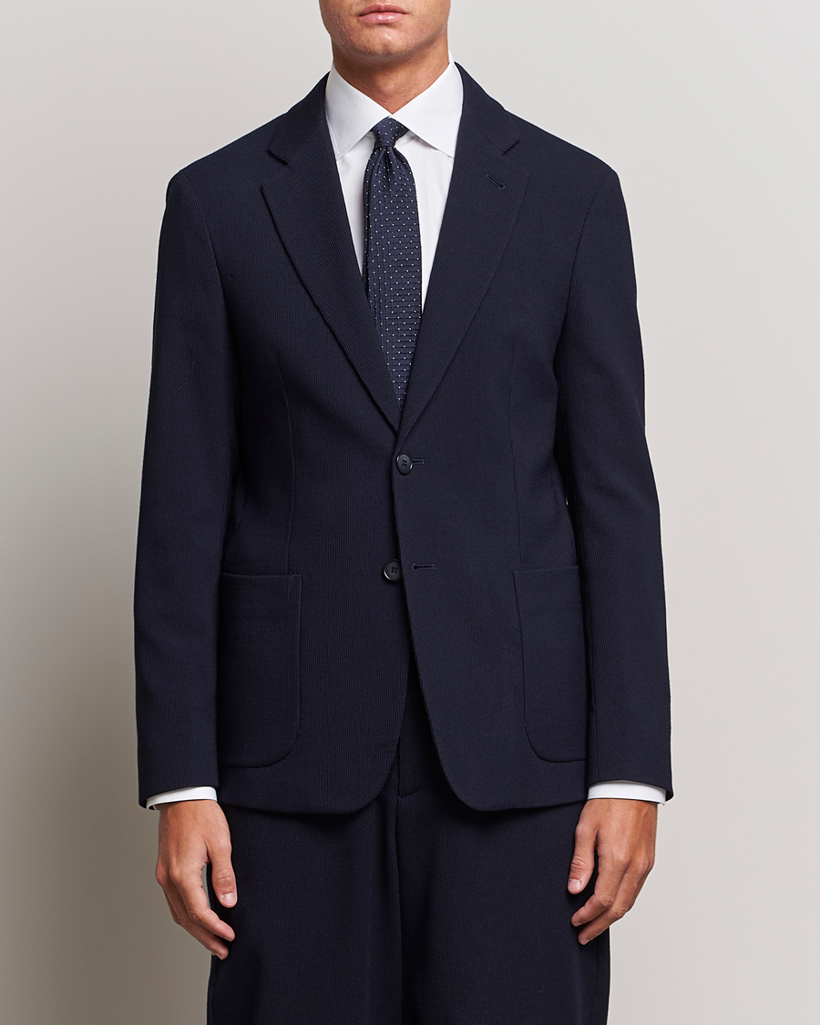 Homme | Blazers | Giorgio Armani | Wool Stretch Blazer Navy
