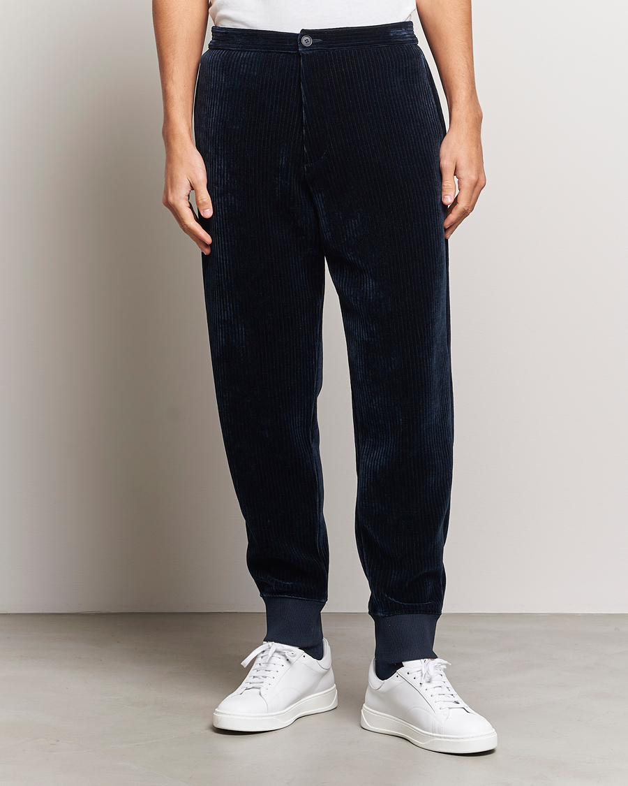 Homme | Pantalons | Giorgio Armani | Jersey Corduroy Pants Navy
