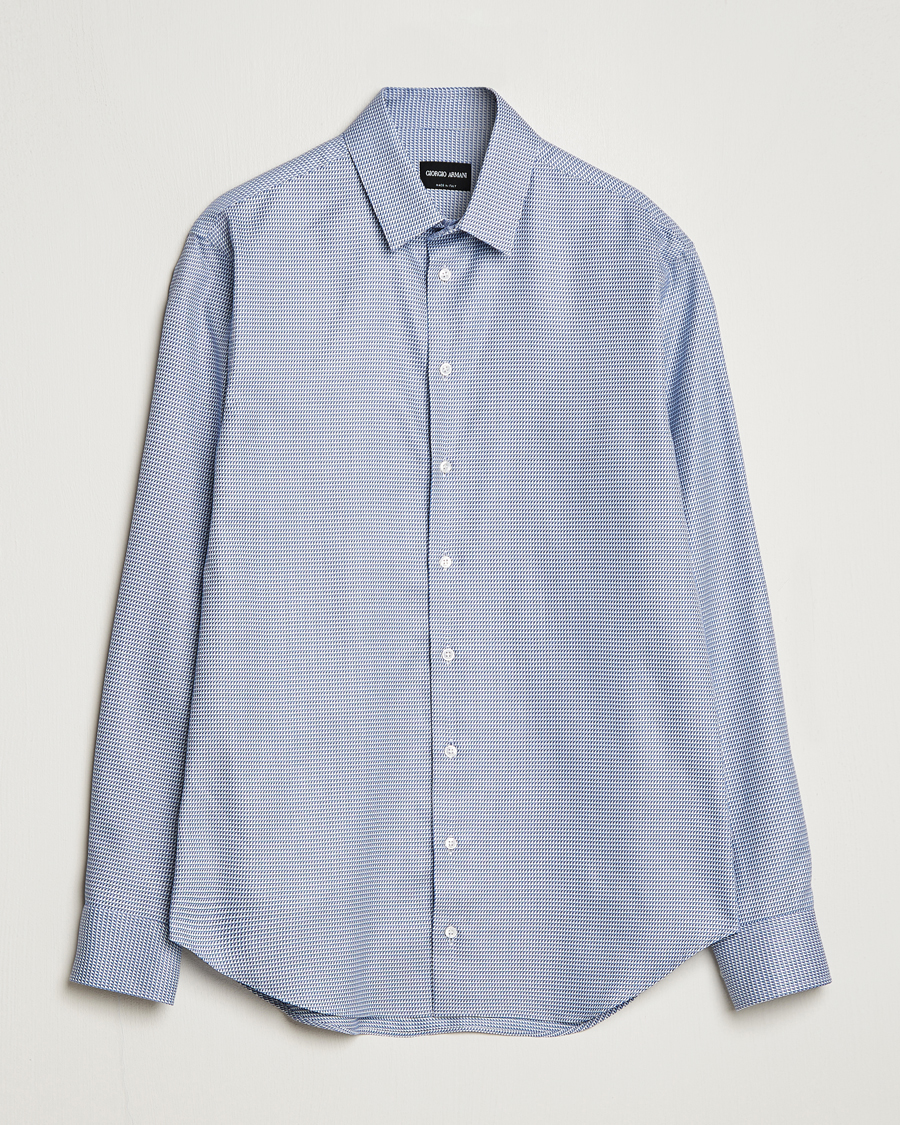 Heren | Overhemden | Giorgio Armani | Micro Structure Dress Shirt Light Blue