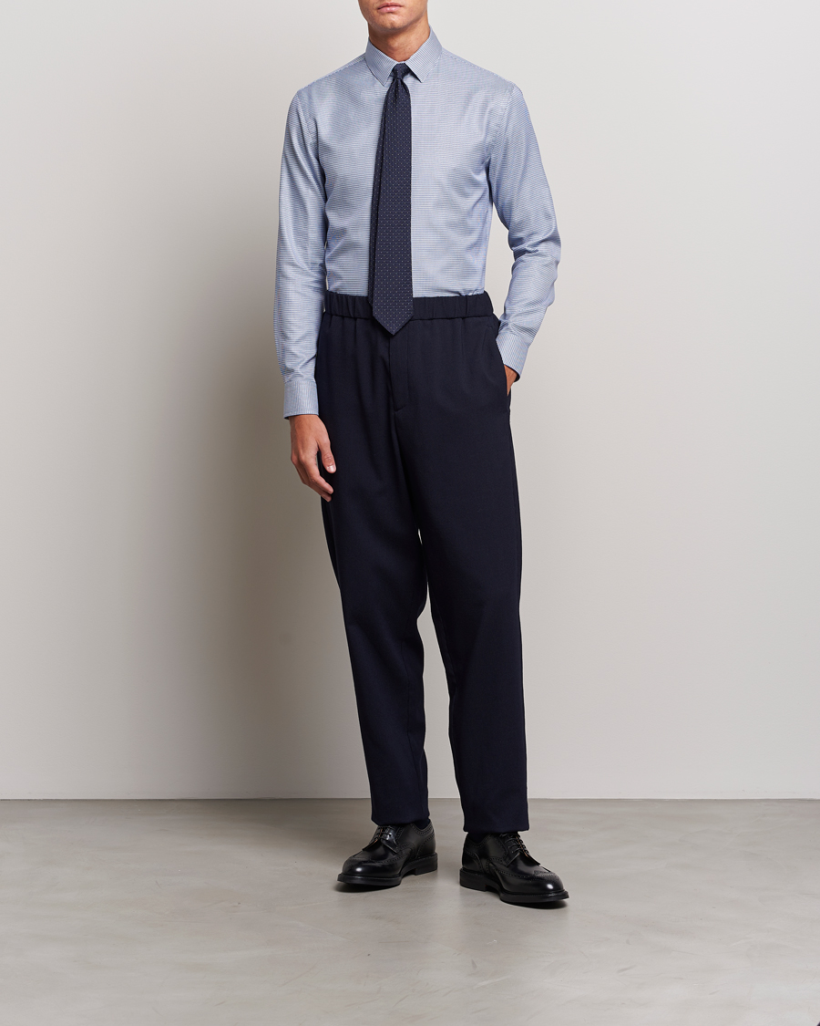 Heren | Overhemden | Giorgio Armani | Micro Structure Dress Shirt Light Blue