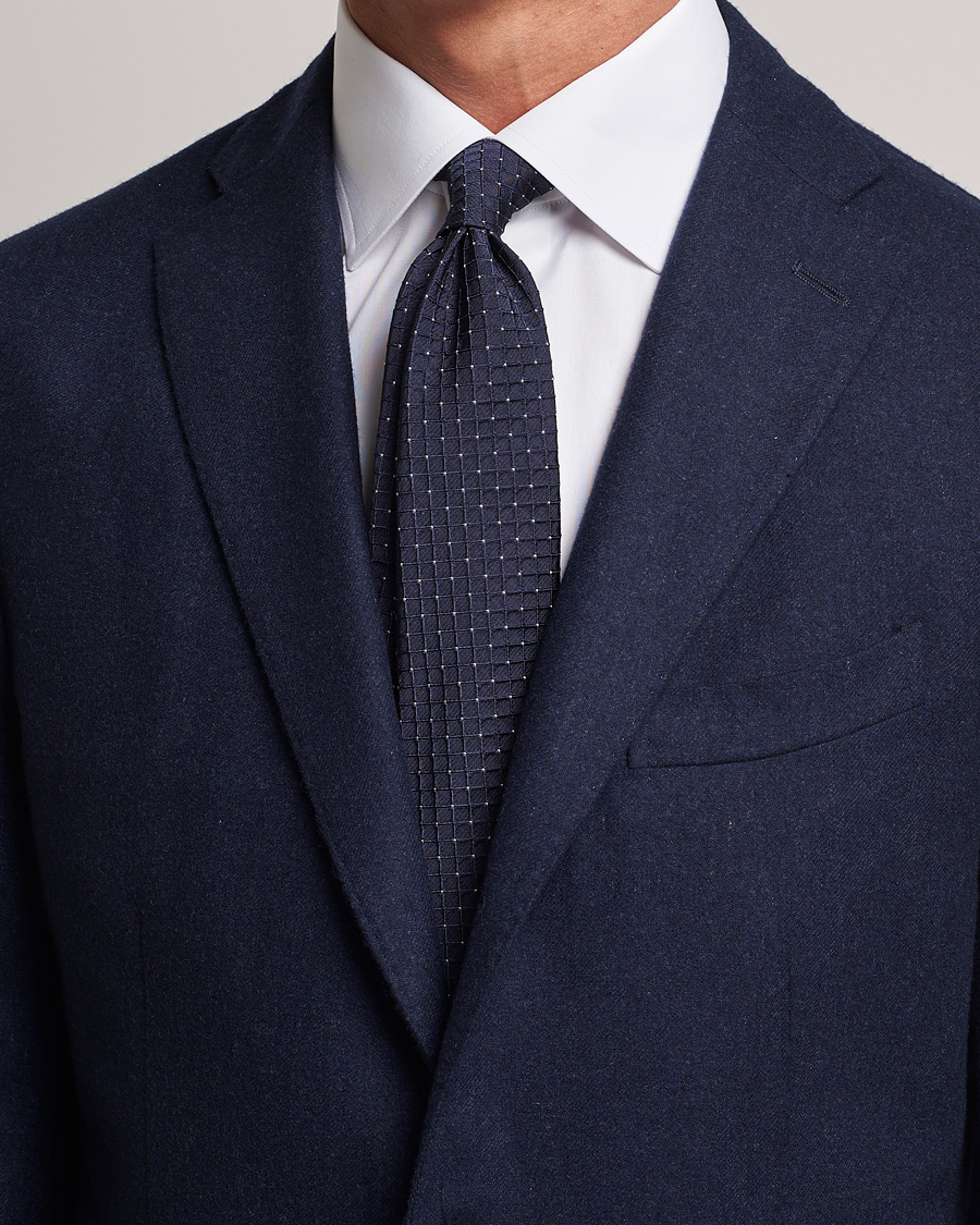 Homme | Giorgio Armani Jacquard Dot Silk Tie Navy | Giorgio Armani | Jacquard Dot Silk Tie Navy