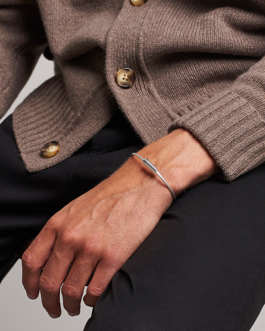 Homme | LE GRAMME Pyramid Guilloche Cable Bracelet Sterling Silver 9g | LE GRAMME | Pyramid Guilloche Cable Bracelet Sterling Silver 9g