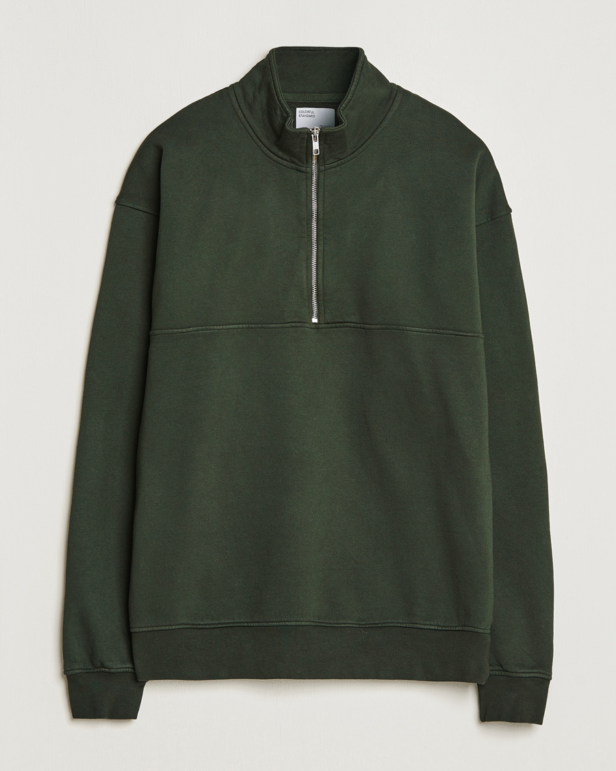 Heren | Truien | Colorful Standard | Classic Organic Half-Zip Hunter Green