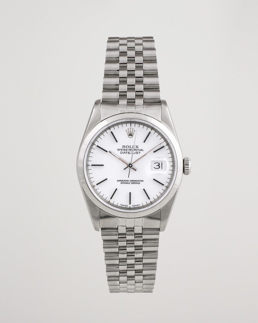 Homme | Rolex Pre-Owned Datejust 16200 Oystert Perpetual Steel White Steel White | Rolex Pre-Owned | Datejust 16200 Oystert Perpetual Steel White Steel White