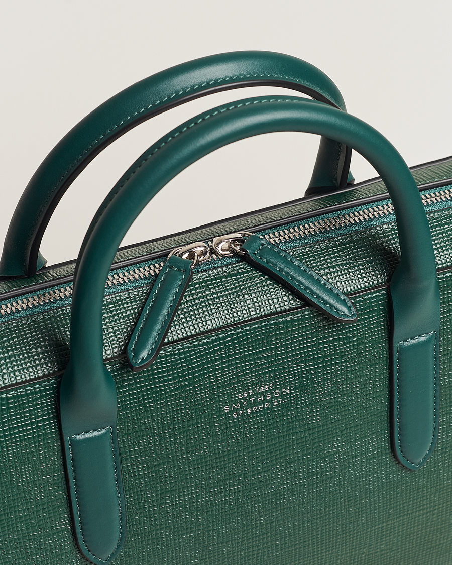 Homme | Smythson Panama Lightweight Briefcase Forest Green | Smythson | Panama Lightweight Briefcase Forest Green