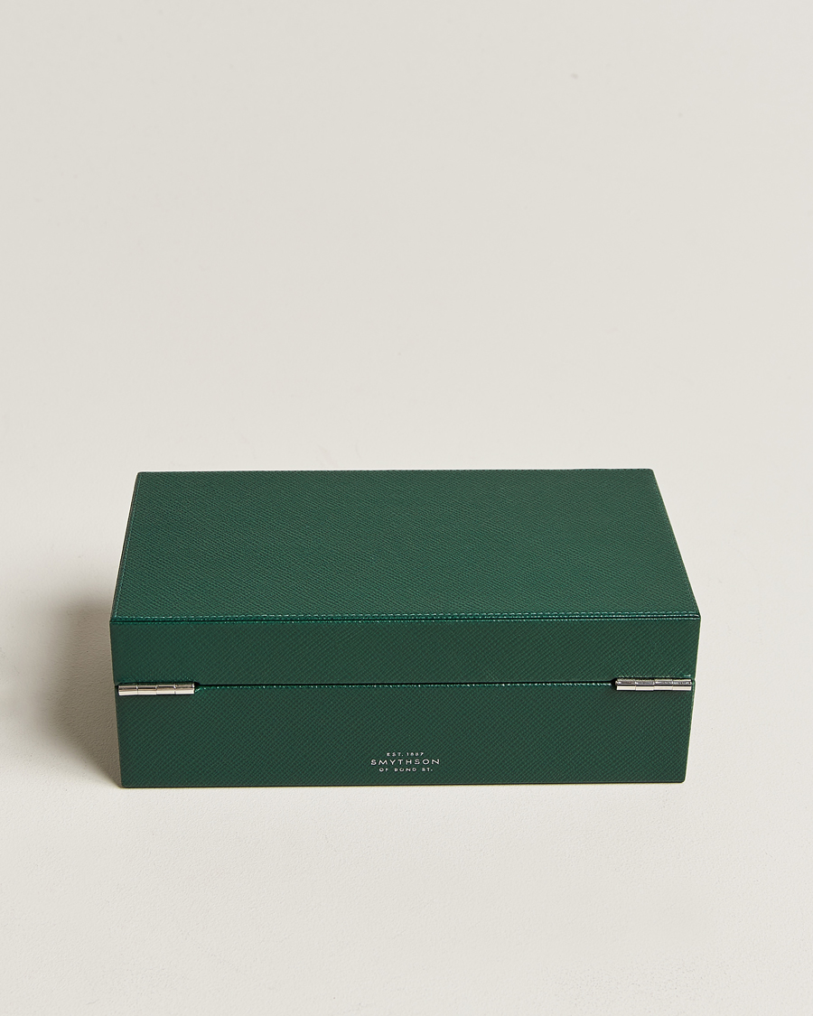 Heren | Smythson Panama Lockable Watch And Cufflink Box Forest Green | Smythson | Panama Lockable Watch And Cufflink Box Forest Green