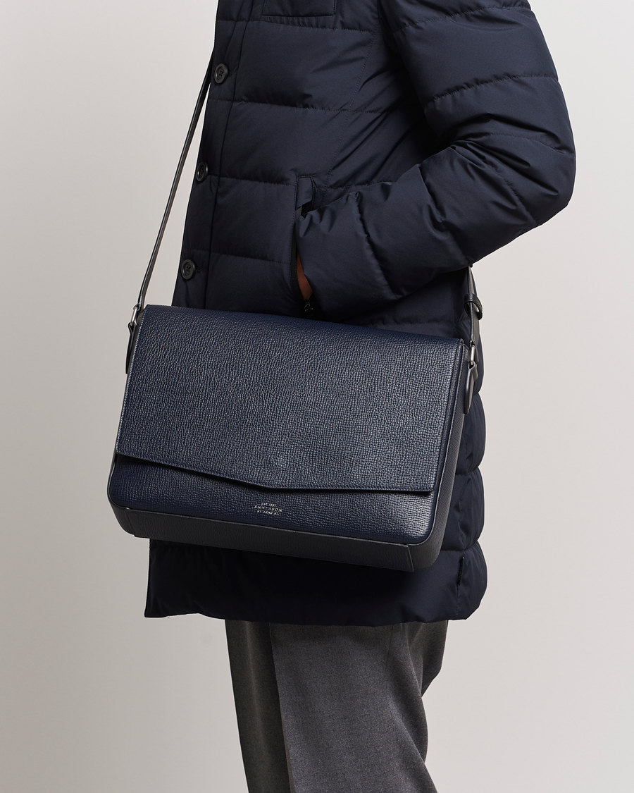 Heren | Smythson Ludlow Messenger Bag Navy | Smythson | Ludlow Messenger Bag Navy