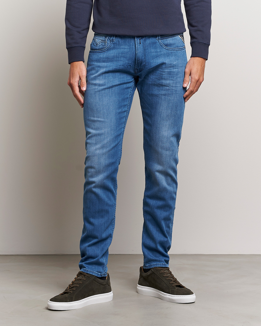 Heren | Jeans | Replay | Anbass Powerstretch Jeans Dark Blue