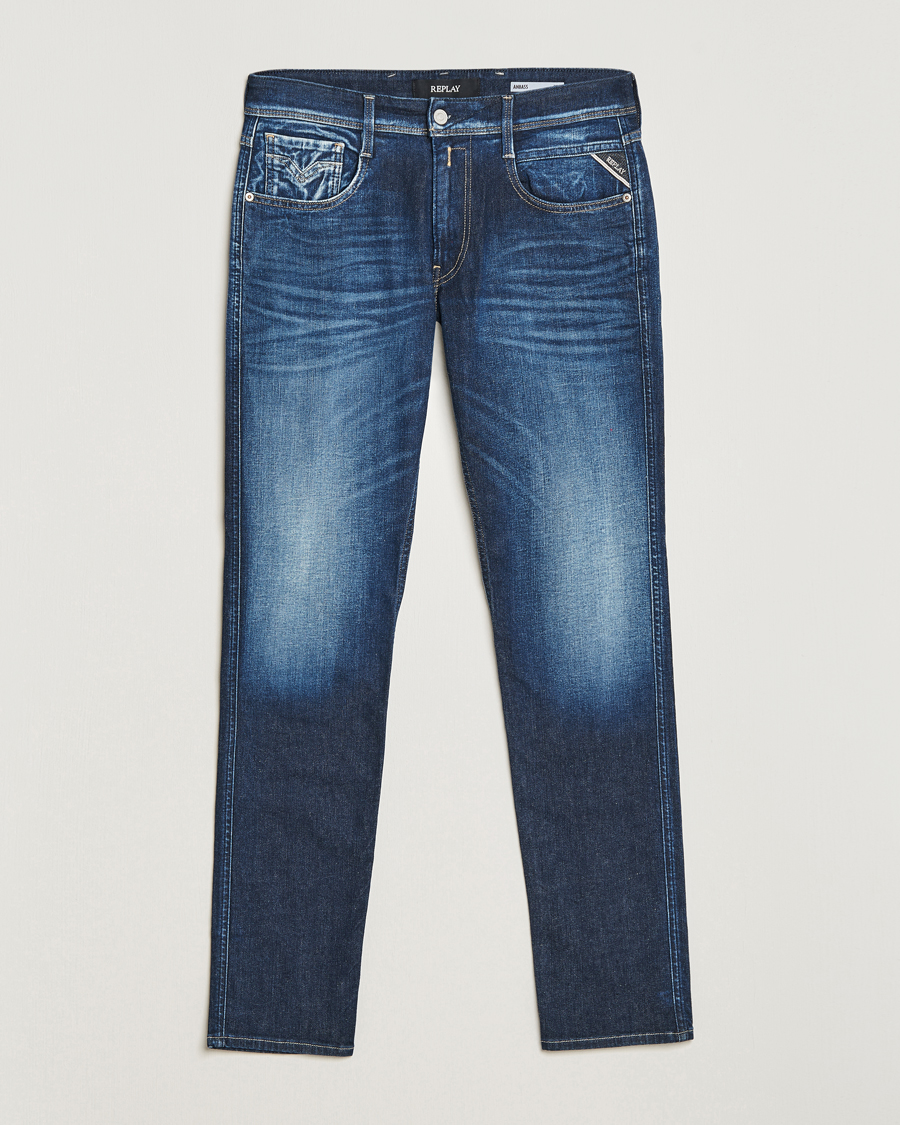 Heren | Jeans | Replay | Anbass Super Stretch Bio Jeans Dark Blue