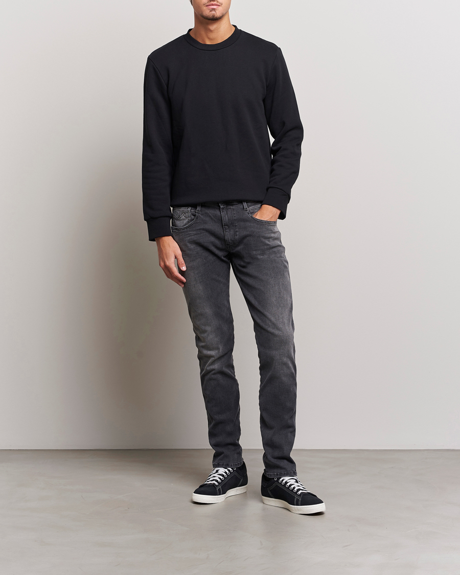 Heren | Jeans | Replay | Anbass Hyperflex Re-Used Jeans Washed Grey