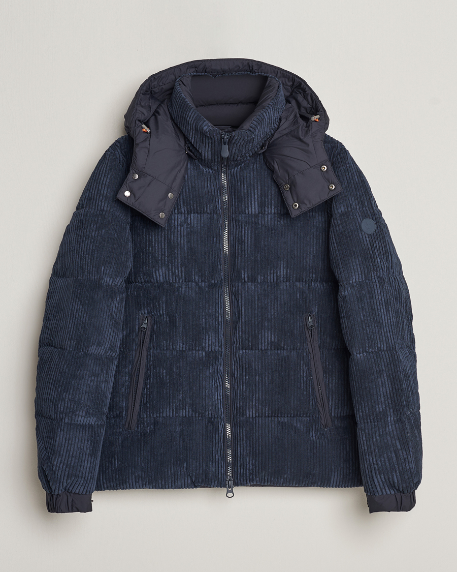 Homme | Manteaux Et Vestes | Save The Duck | Albus Cord Padded Puffer Jacket Blue Black