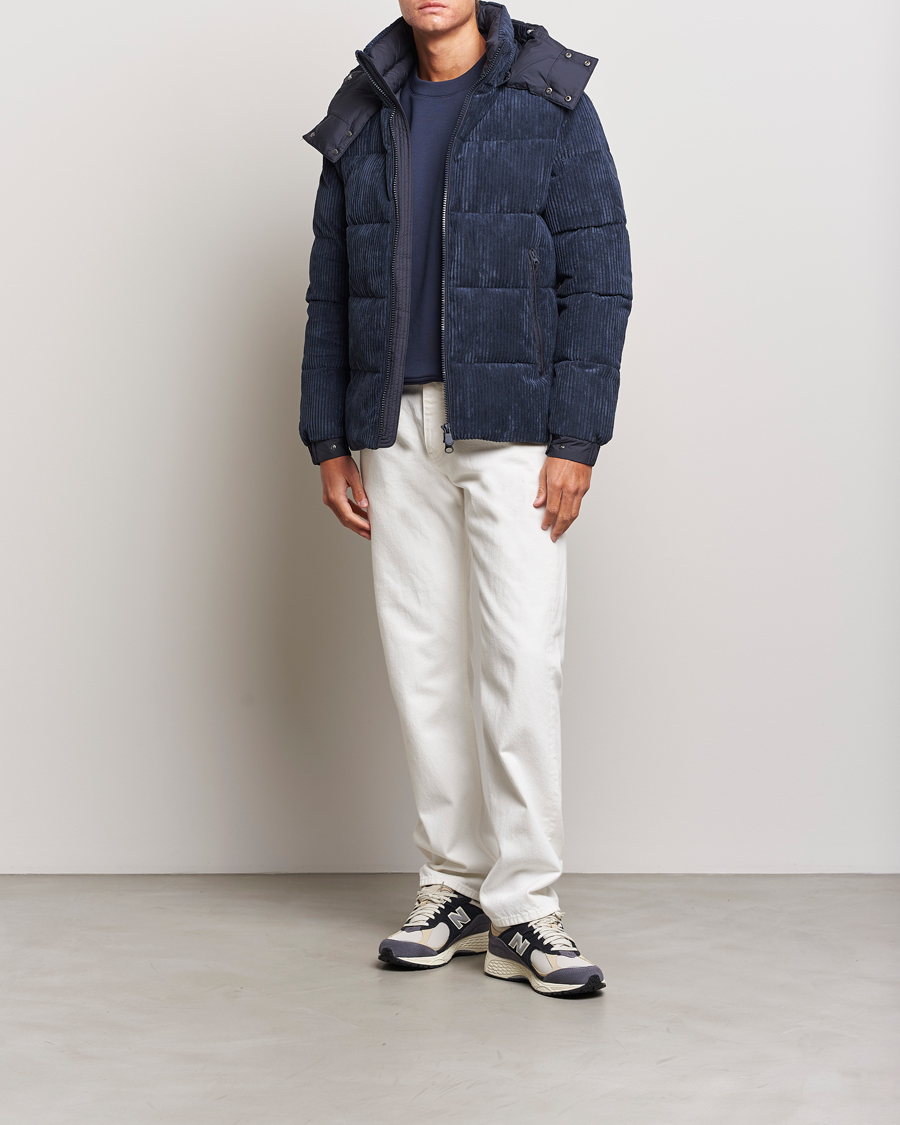 Homme | Manteaux Et Vestes | Save The Duck | Albus Cord Padded Puffer Jacket Blue Black