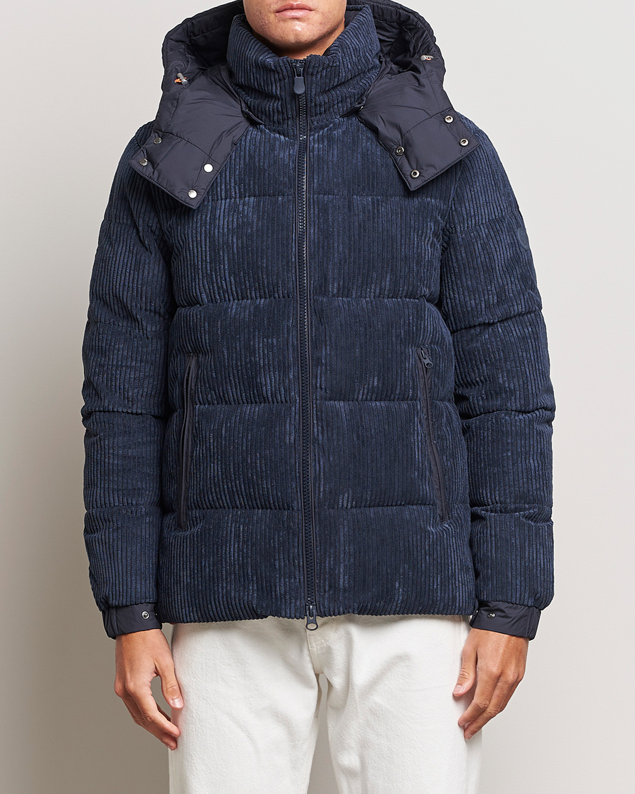 Homme | Manteaux Et Vestes | Save The Duck | Albus Cord Padded Puffer Jacket Blue Black