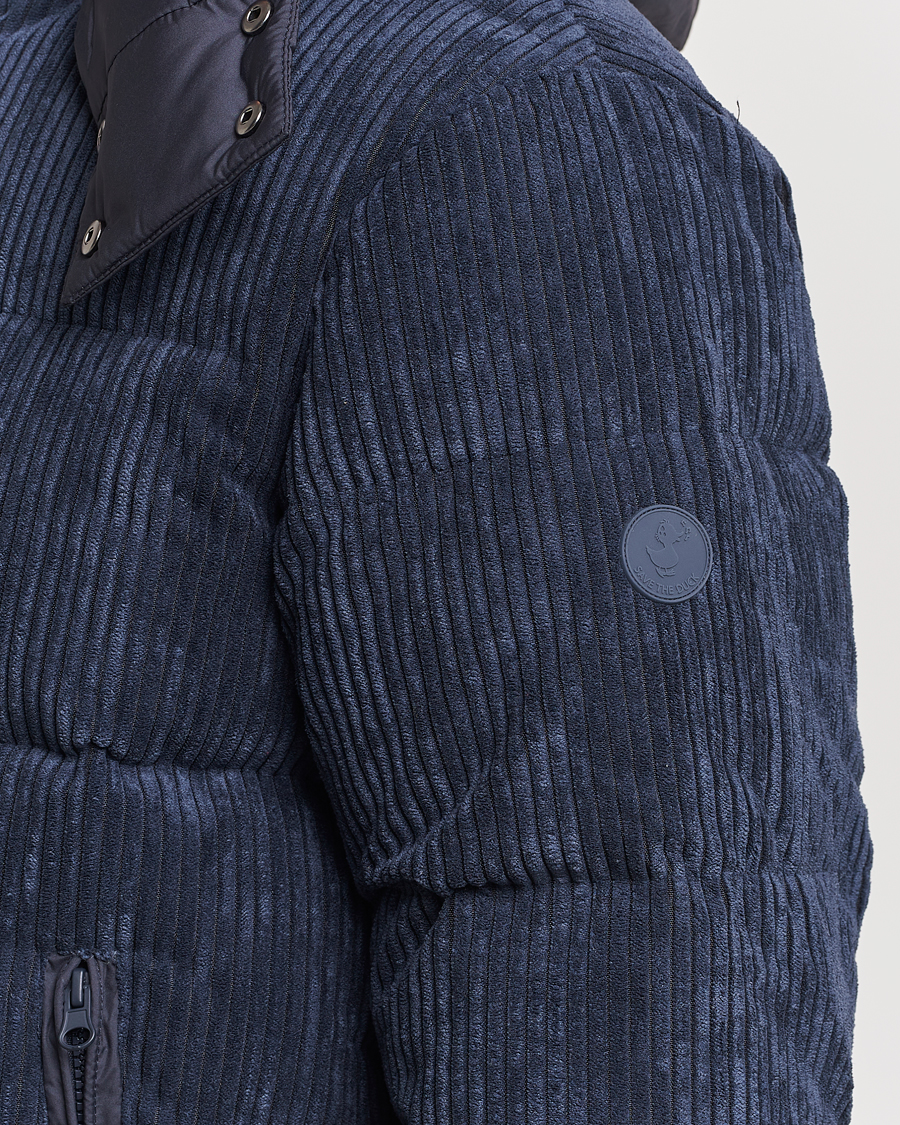 Homme | Manteaux Et Vestes | Save The Duck | Albus Cord Padded Puffer Jacket Blue Black
