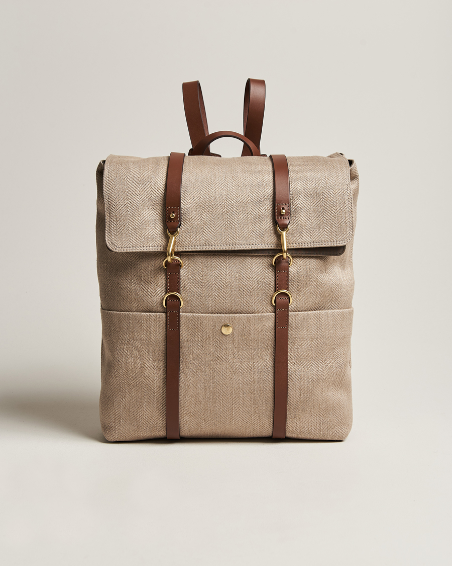 Homme | Mismo M/S Backpack Grand Herringbone/Cuoio | Mismo | M/S Backpack Grand Herringbone/Cuoio