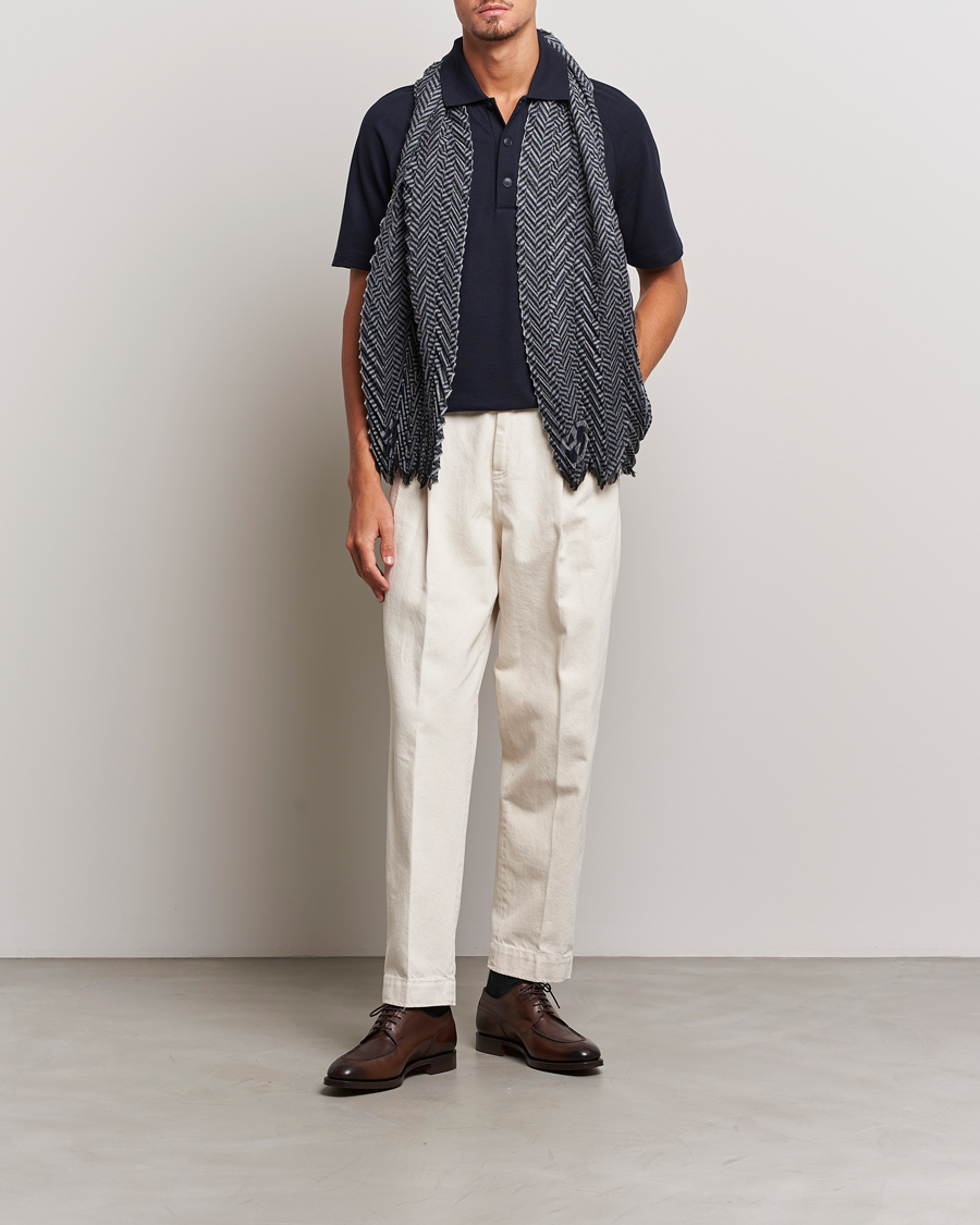 Heren | Polo's | Giorgio Armani | Cotton/Cashmere Raglan Sleeve Polo Navy
