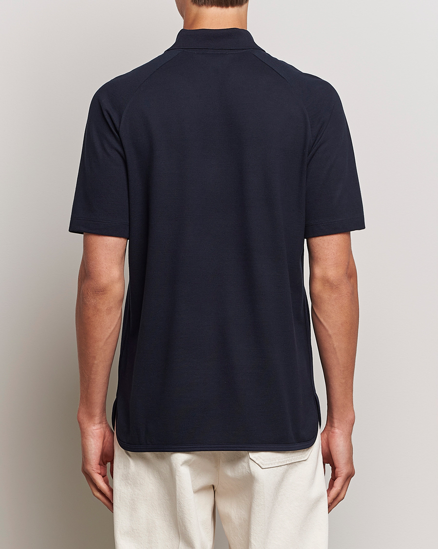 Heren | Polo's | Giorgio Armani | Cotton/Cashmere Raglan Sleeve Polo Navy