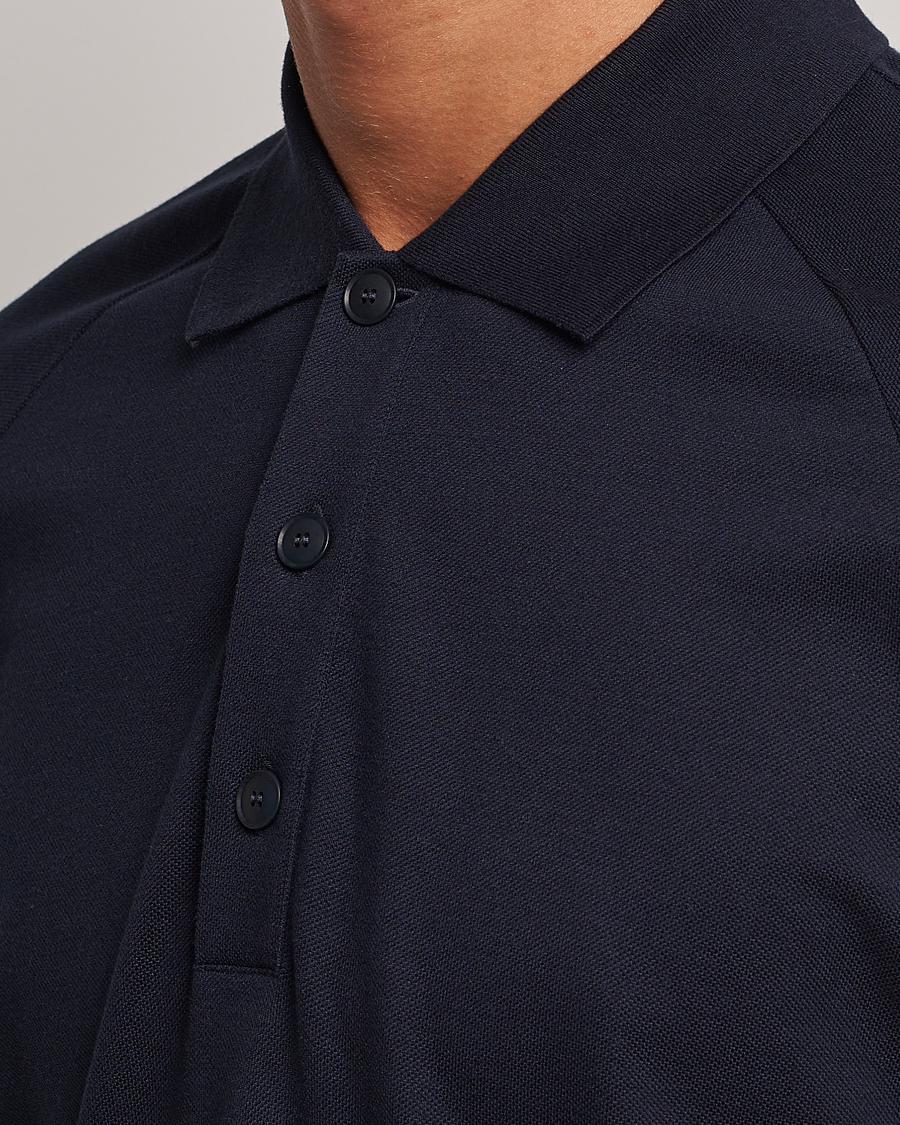 Heren | Polo's | Giorgio Armani | Cotton/Cashmere Raglan Sleeve Polo Navy