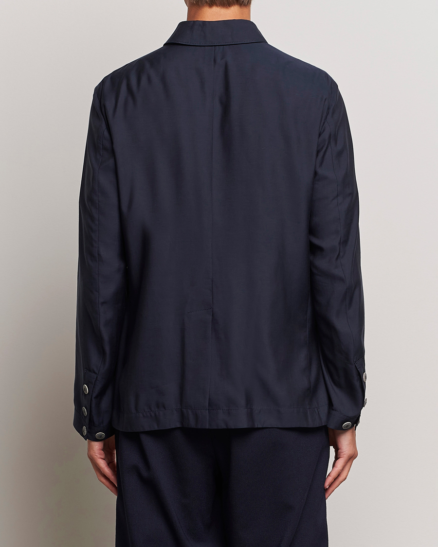 Heren | Jassen | Giorgio Armani | Lightweight Silk Blend Chore Jacket Navy