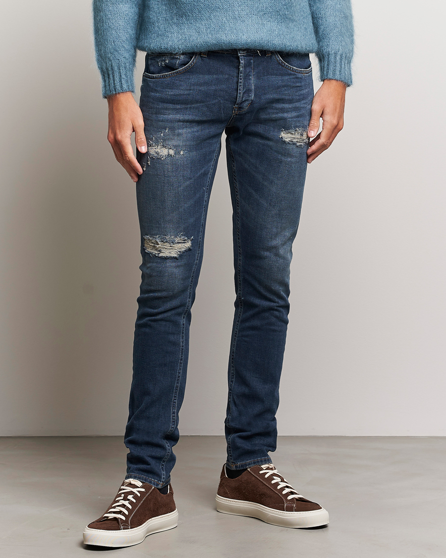 Homme | Jeans | Dondup | George Destroyed Jeans Dark Blue