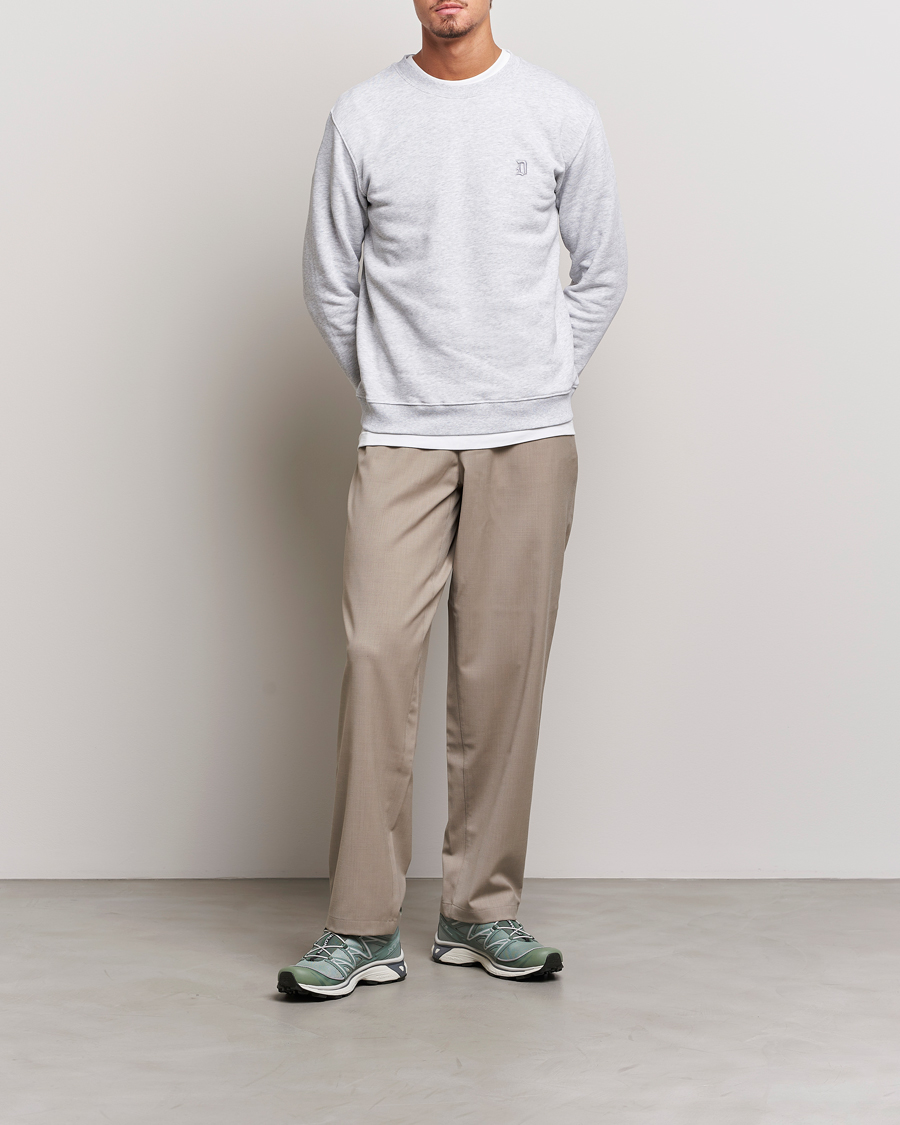 Homme | Pulls Et Tricots | Dondup | Logo Crew Neck Sweatshirt Light Grey