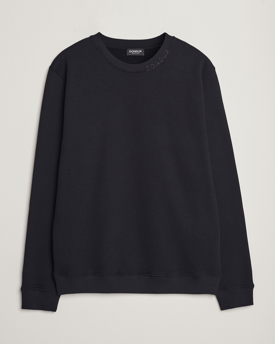 Homme | Pulls Et Tricots | Dondup | Logo Crew Neck Sweatshirt Black