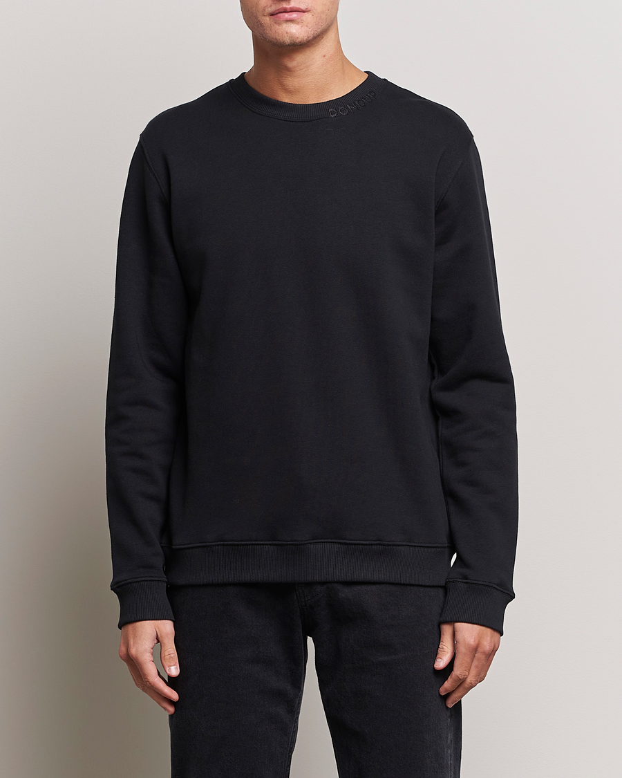 Homme | Pulls Et Tricots | Dondup | Logo Crew Neck Sweatshirt Black