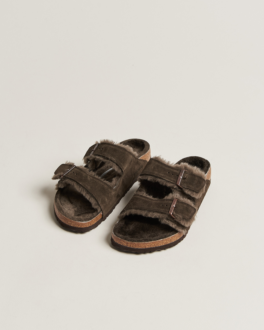 Homme | Sandales Et Mules | BIRKENSTOCK | Arizona Classic Footbed Shearling Mocha Suede