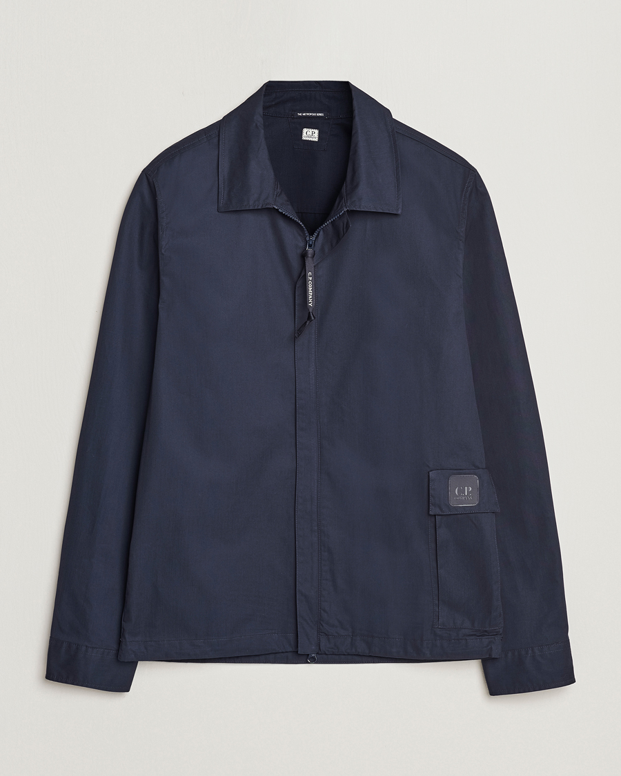 Homme | Chemises | C.P. Company | Metropolis Gabardine PD Overshirt Navy