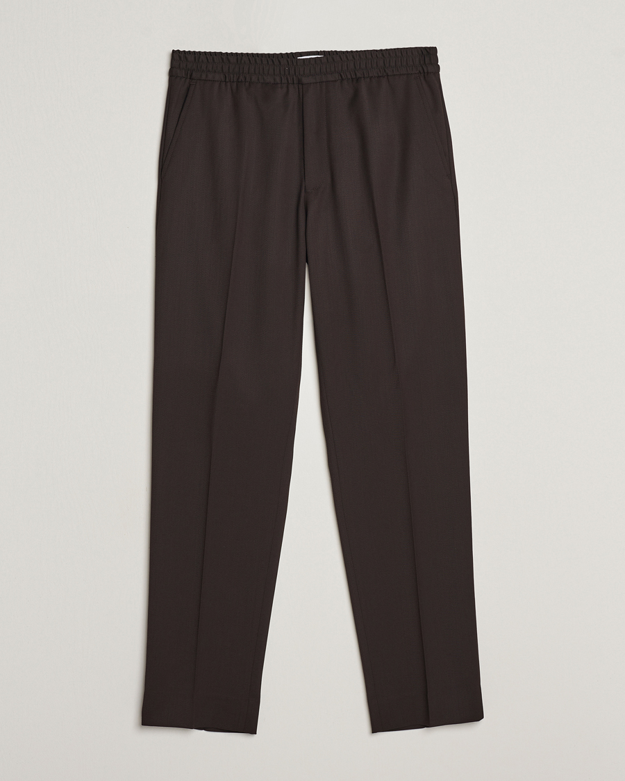 Homme | Pantalons | Filippa K | Relaxed Terry Wool Trousers Dark Brown
